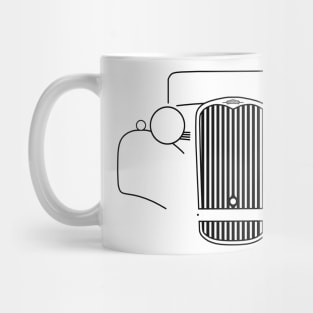 Singer Nine Roadster 1940s British classic car black outline graphic Mug